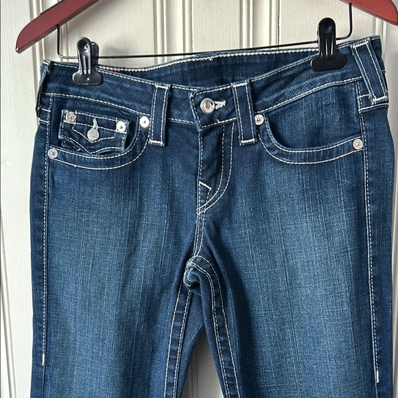 True Religion Becky Blue Jeans Size 28 with Swarovski Buttons New! - Picture 2 of 10
